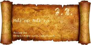 Hápp Nóra névjegykártya