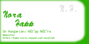 nora happ business card